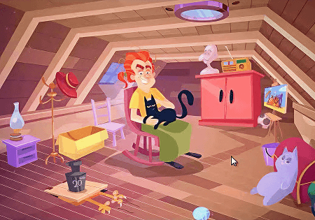 Attic with cats 