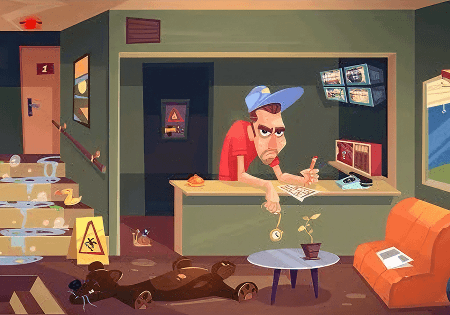 Messy security office